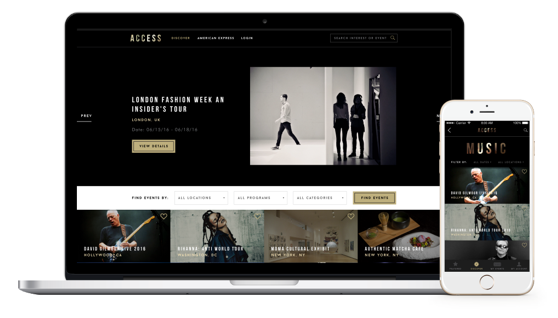 Access By American Express Web and App Mock