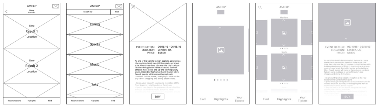 Preliminary Wireframes