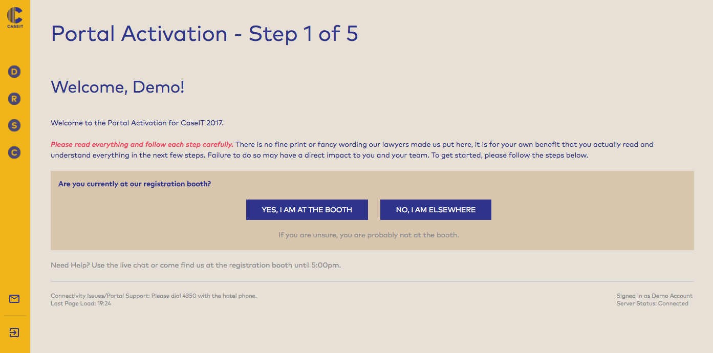 Portal Activation Screen