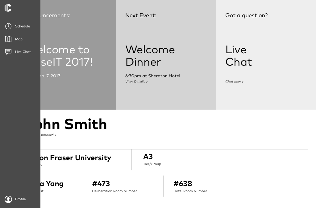 Dashboard and Nav Mockup