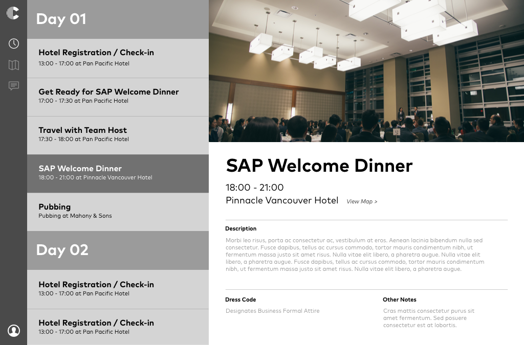Schedule Page Mockup